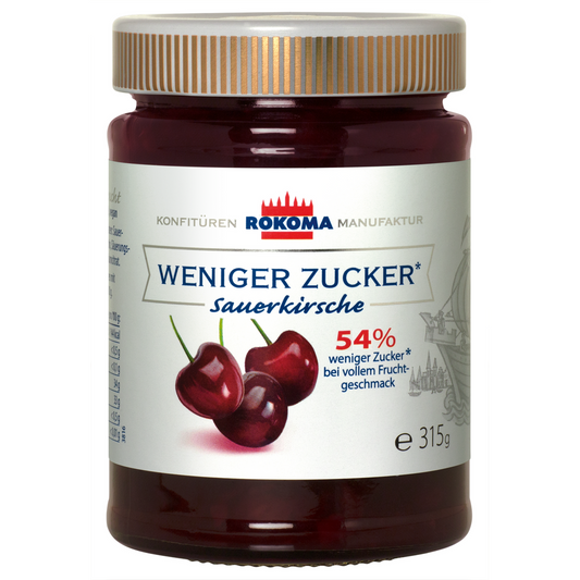 Rokoma Sauerkirsch-Fruchtaufstrich - 54% weniger Zucker 315g