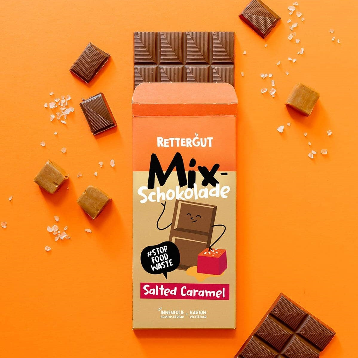 Rettergut Mixschokolade Salted Caramel 10 x 80g